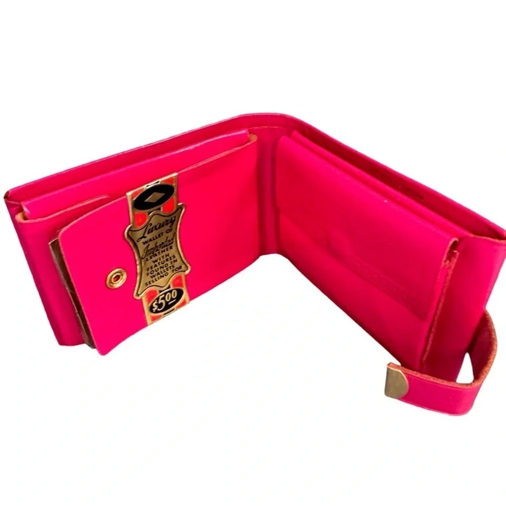 Small Vintage Aristocrat Fifth Avenue Compact Hot Pink Wallet VGUC